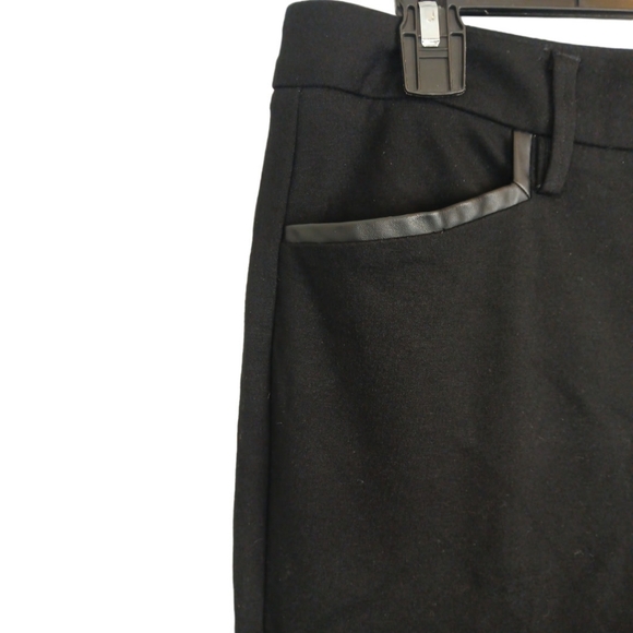 NWT NYDJ 12 Black Straight Leg Slacks Womens Pants Pockets Trim Office Business - Picture 2 of 8